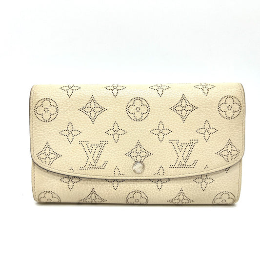 LOUIS VUITTON M60177 Portefeuille Iris Long Wallet in Monogram Mahina Leather, Ivory and White