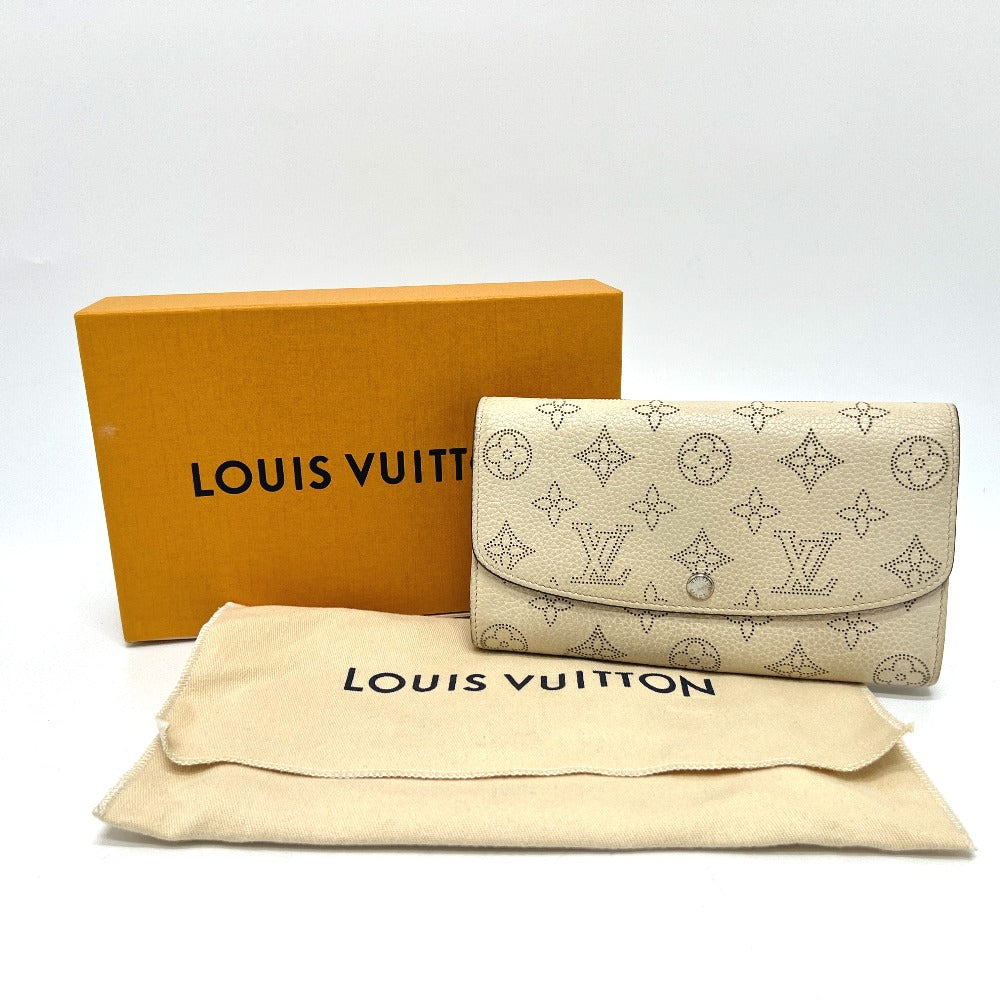 LOUIS VUITTON M60177 Portefeuille Iris Long Wallet in Monogram Mahina Leather, Ivory and White