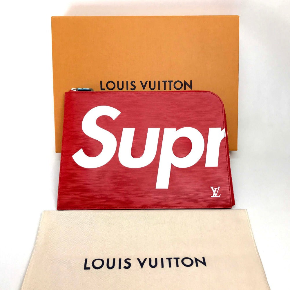 LOUIS VUITTON M67722 Louis Vuitton x Supreme Epi Pochette Jour GM Supreme Louis Vuitton PO.JOUR GM SP EPI POCHETTE Clutch Bag Epi Leather Unisex Red