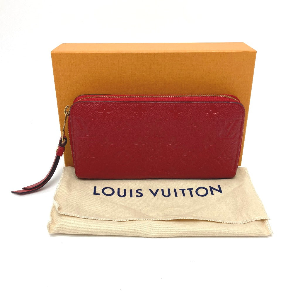 LOUIS VUITTON M61865 Monogram Empreinte Zippy Wallet, Monogram Empreinte Leather, Unisex, Cerise, Red
