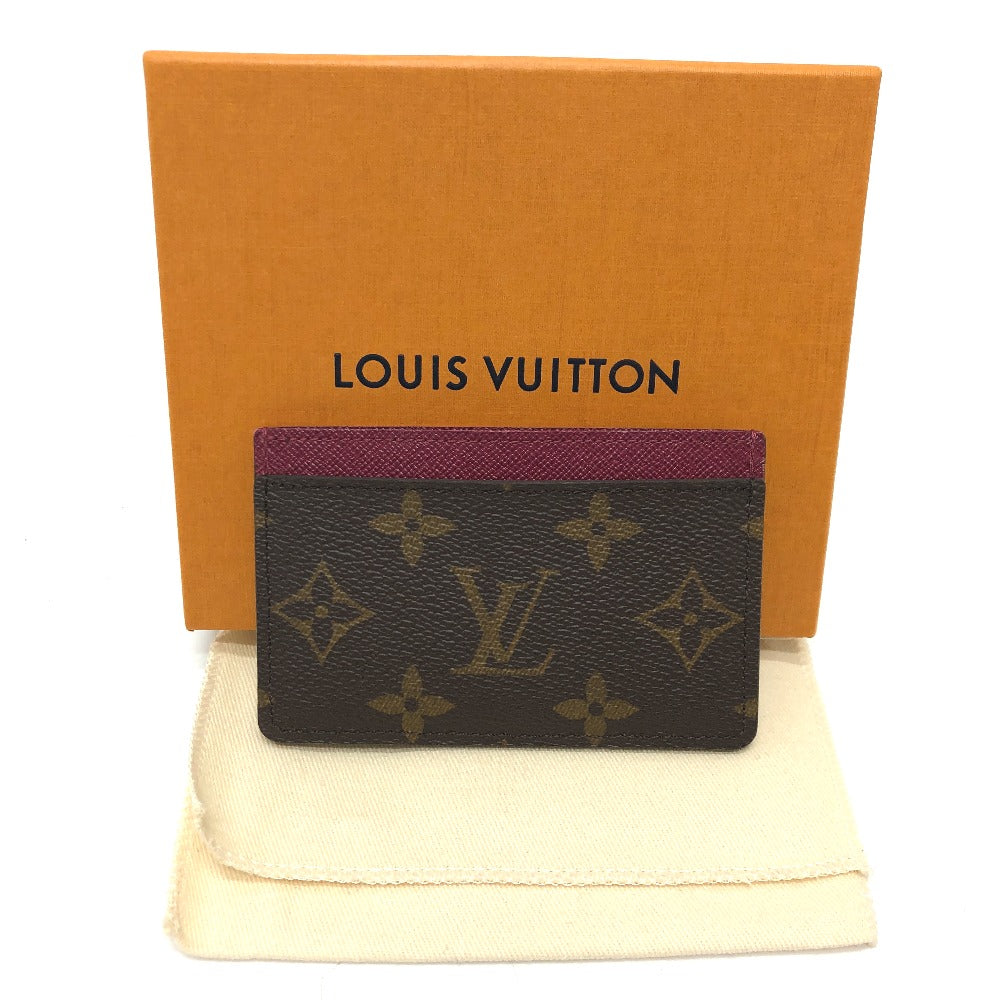 LOUIS VUITTON M60703 Monogram Porte Carte Sample Pass Case, ID Card Case, Card Case, Monogram Canvas, Women's, Fuchsia Brown