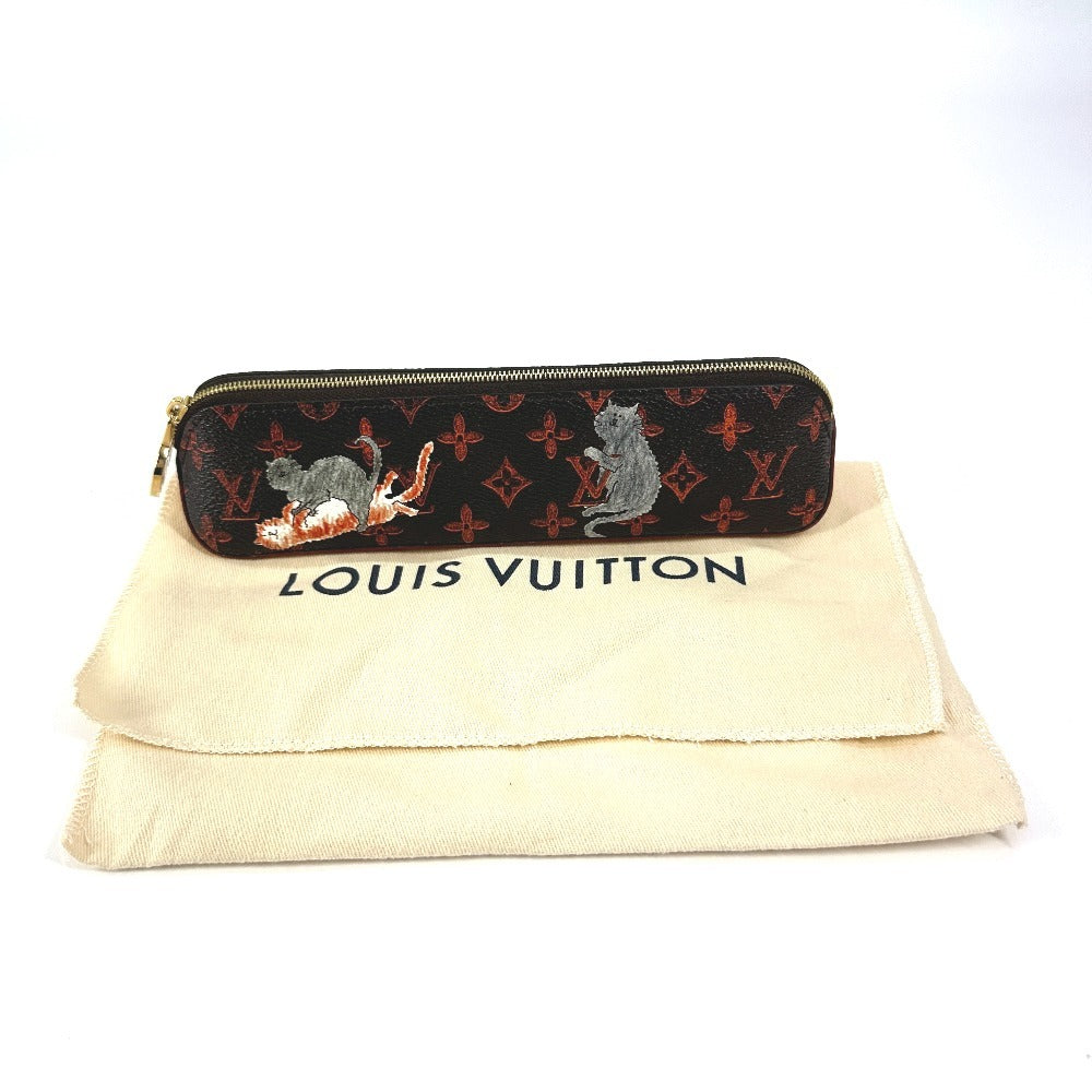 LOUIS VUITTON GI0357 モノグラムキャットグラム 猫 トゥルース・エリザベット 筆箱 ステーショナリー ペンケース モノグラムキャンバス レディース ブラウン