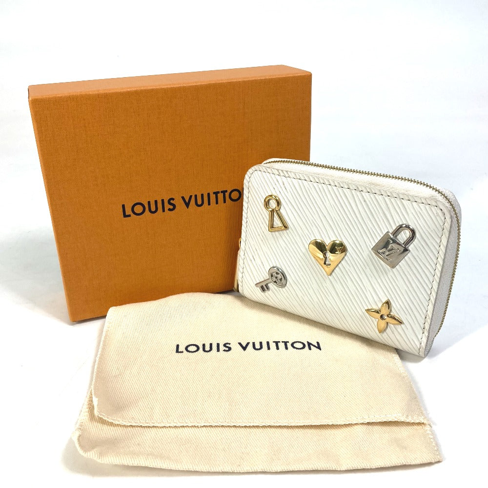 LOUIS VUITTON M63994 Epi Love Lock Zippy Coin Purse, Wallet, Coin Case, Epi Leather, Women's, Blanc, White