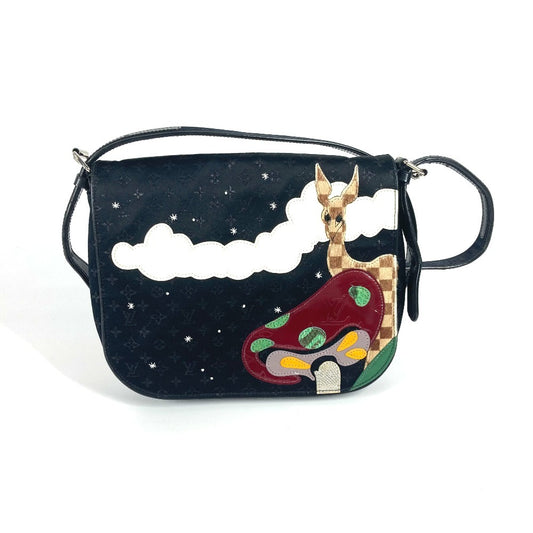 LOUIS VUITTON M92273 モノグラムサテン コント ドゥ フェ ミュゼット 斜め掛け フラップ カバン ポシェット ショルダーバッグ モノグラムサテンキャンバス レディース ブラック