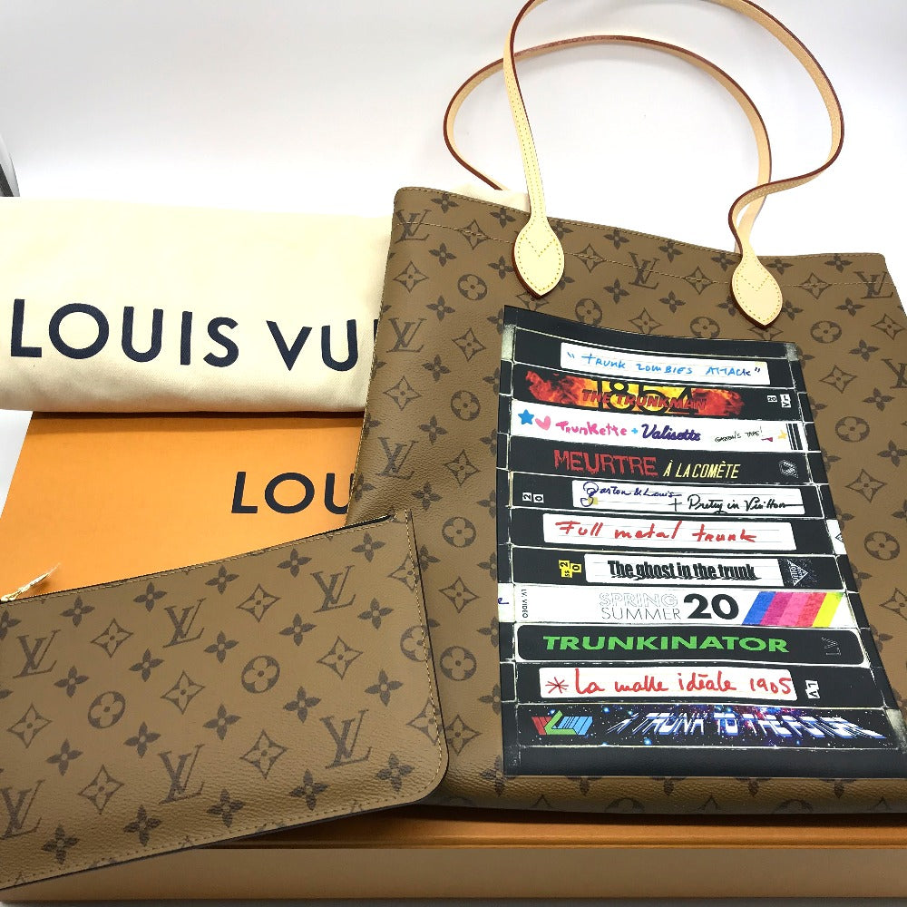 LOUIS VUITTON M45198 Monogram Reverse Video Print Carry It Shoulder Bag/Tote Bag in Monogram Reverse Canvas, Women's, Brown