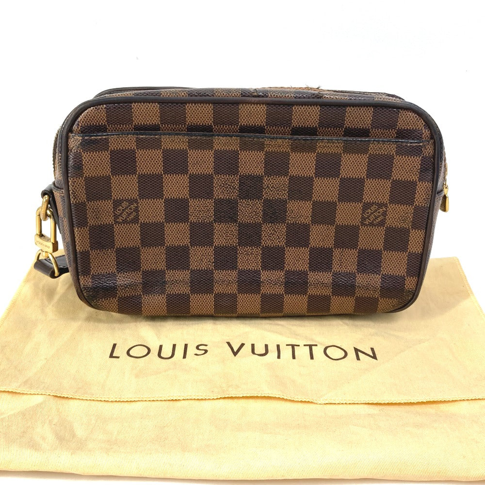 LOUIS VUITTON N41219 ダミエ ポシェット サンポール ポーチ ストラップ付 セカンドバッグ ダミエキャンバス メンズ エベヌ ブラウン