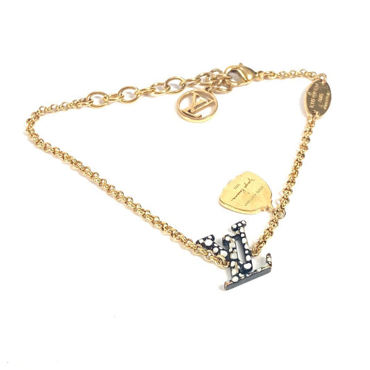 LOUIS VUITTON M0969A LV×YK 草間彌生コラボ 水玉 パンプキン ブラスレ LVアイコニック アクセサリー チェーン ブレスレット メタル レディース ブラック