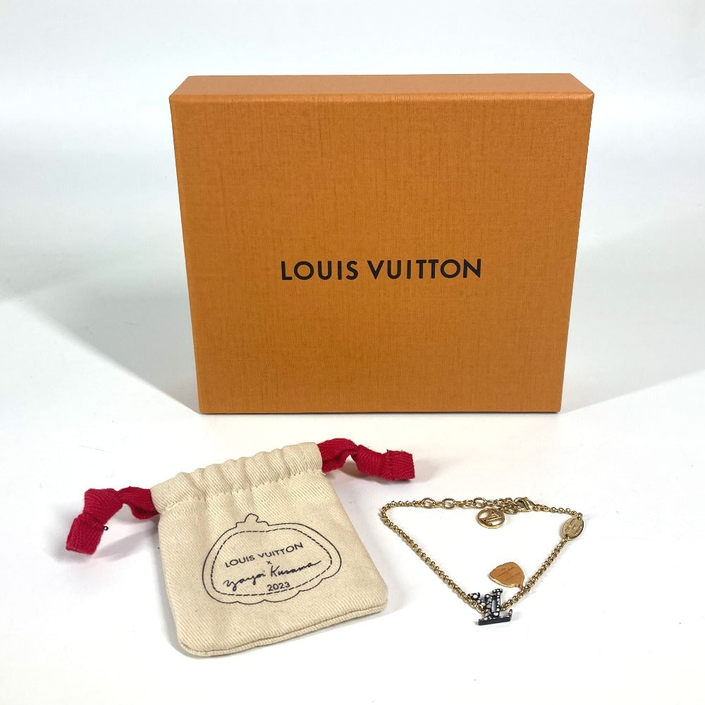 LOUIS VUITTON M0969A LV×YK 草間彌生コラボ 水玉 パンプキン ブラスレ LVアイコニック アクセサリー チェーン ブレスレット メタル レディース ブラック