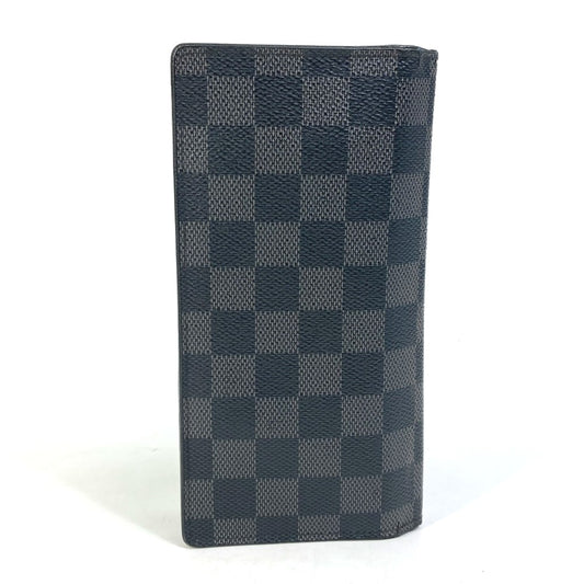 LOUIS VUITTON N62655 ダミエグラフィット ポルトフォイユブラザ 旧型 2つ折り 長財布 ダミエグラフィットキャンバス メンズ ブラック