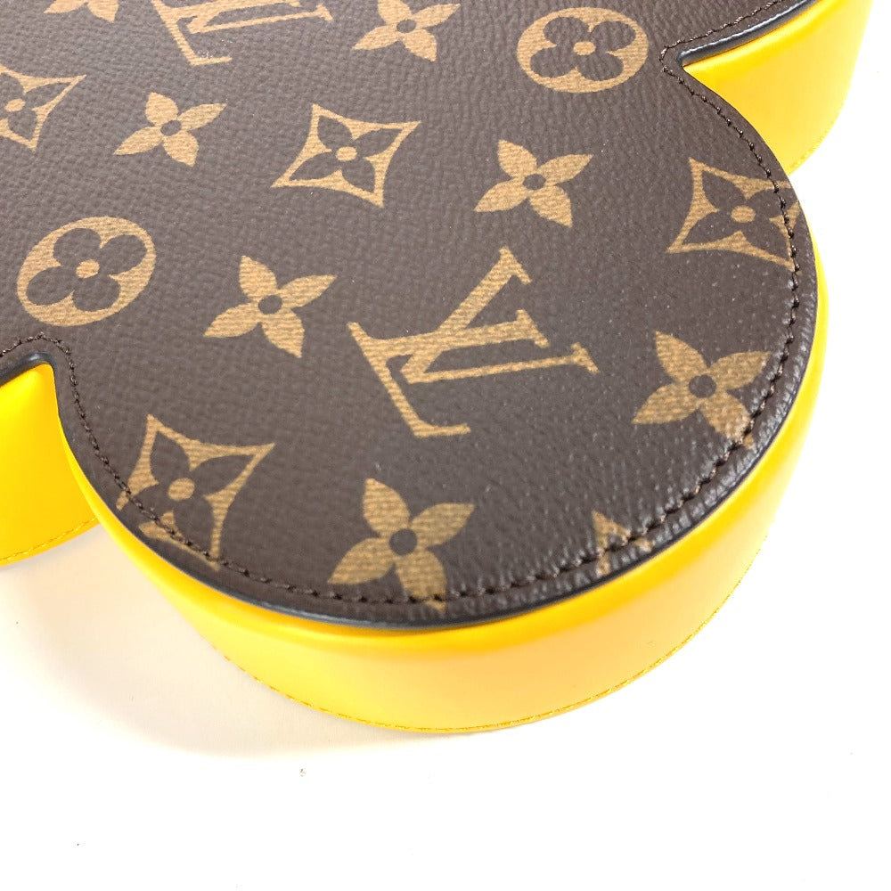 LOUIS VUITTON GI0837 モノグラム 花 ヴィード ポッシュ・フラワー トレイ トレー プレート インテリア 小物入れ レザー レディース ジョーヌ イエロー