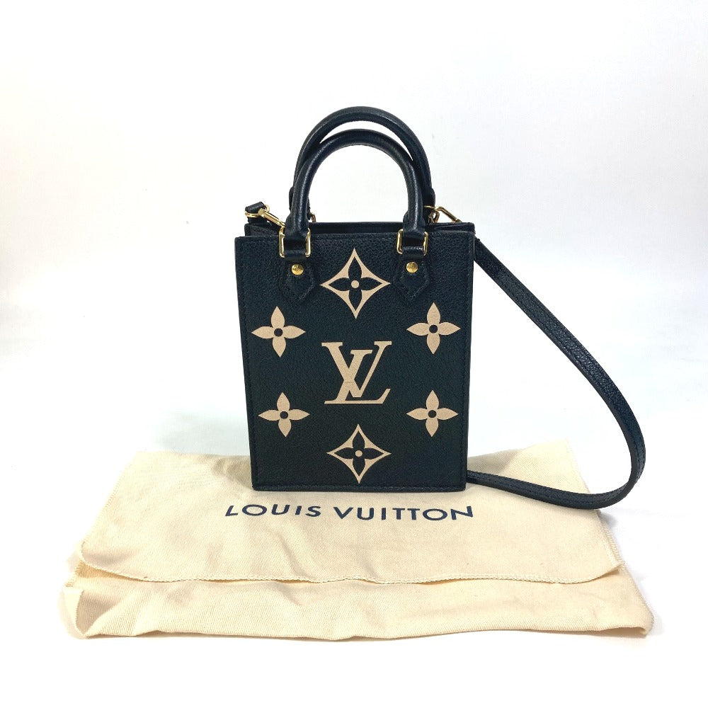 LOUIS VUITTON M81416 Monogram Empreinte Petite Sac Plat 2-Way Handbag, Crossbody, Shoulder Bag, Monogram Empreinte Leather, Women's, Black