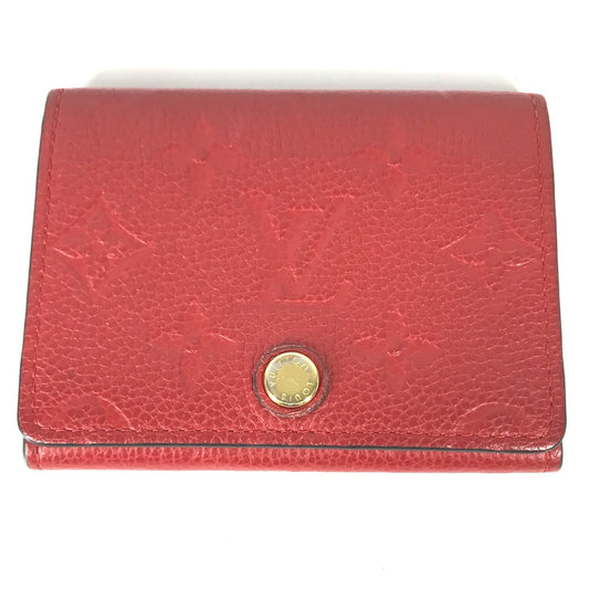 LOUIS VUITTON M58457 モノグラムアンプラント アンヴェロップ・カルトドゥヴィジット 2つ折り 名刺入れ パスケース カードケース モノグラムアンプラントレザー レディース スリーズ レッド