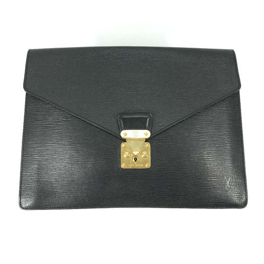 LOUIS VUITTON M54452 エピ ポルトドキュマンケース カバン 書類ケース クラッチバッグ エピレザー メンズ ノワール ブラック
