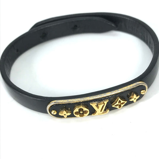LOUIS VUITTON M8025F モノグラム フラワー ブラスレ・クルーザー アクセサリー バングル ブレスレット レザー レディース ブラック