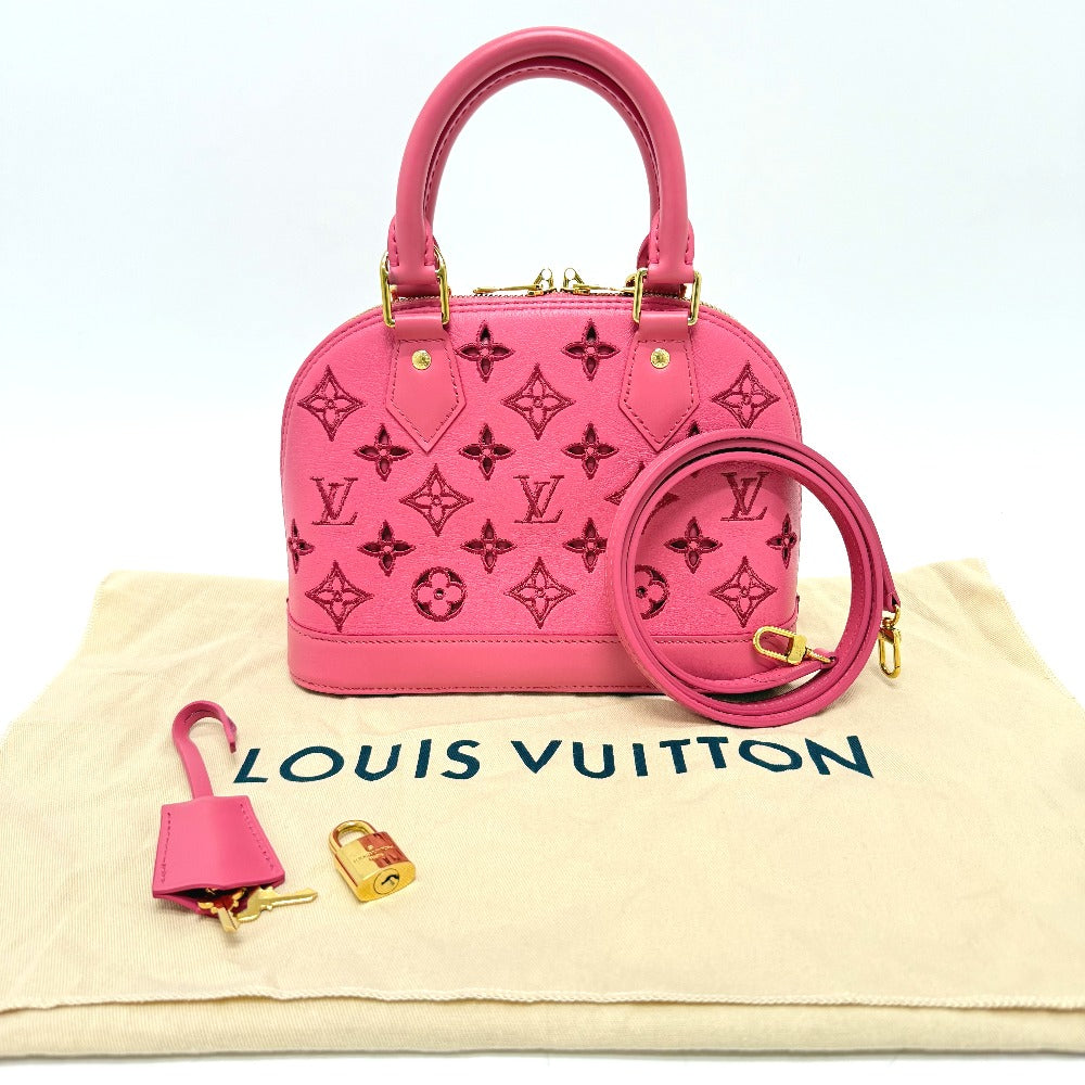LOUIS VUITTON M22878 LV Broderie Anglaise Alma BB 2-Way Leather Handbag, Women's, Pink