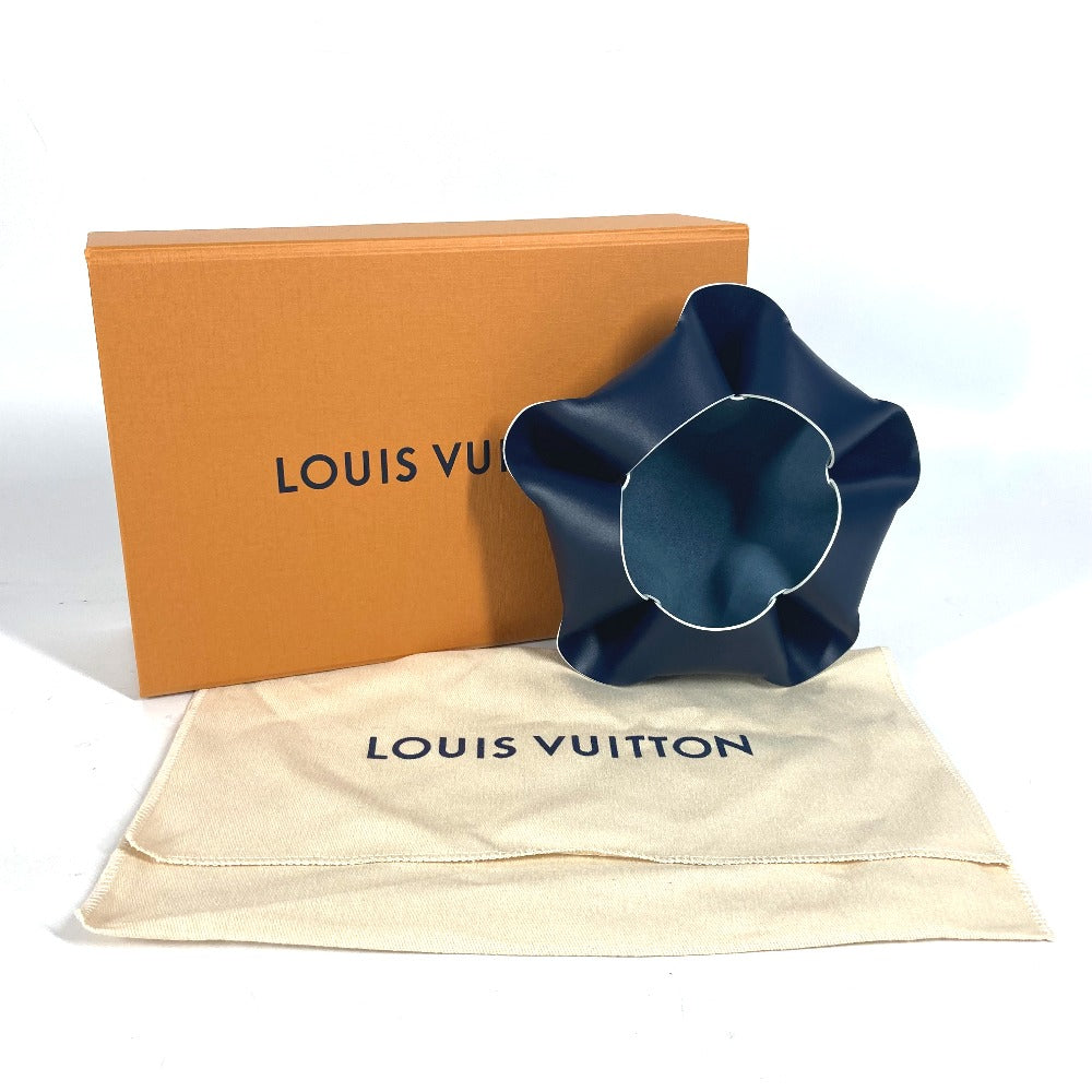LOUIS VUITTON R95668 アトリエ・オイ オリガミボウルPM トレイ インテリア トレー ボックス BOX 小物入れ レザー ユニセックス ダークブルー ブルー