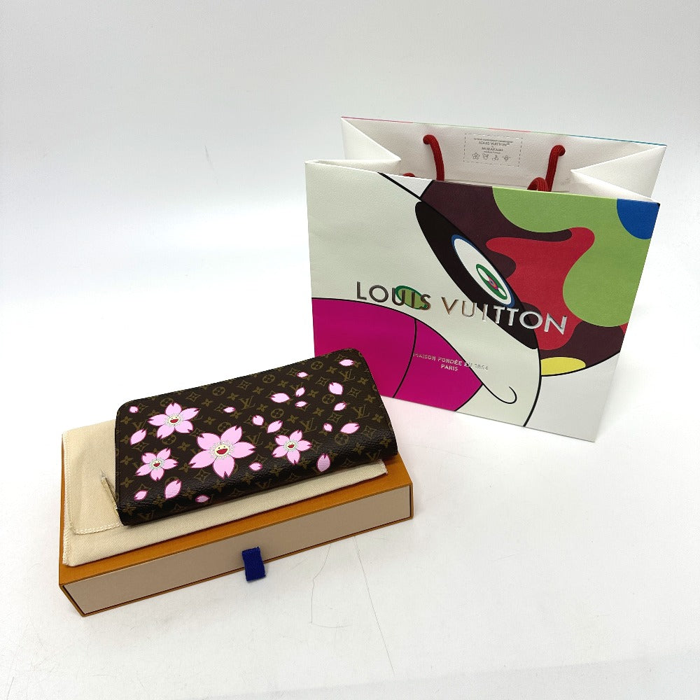 LOUIS VUITTON M13433 Murakami Takashi LV x TM Zippy Wallet Cherry Blossom Long Wallet MonogramCanvas Brown/Metal fittingsGold Used