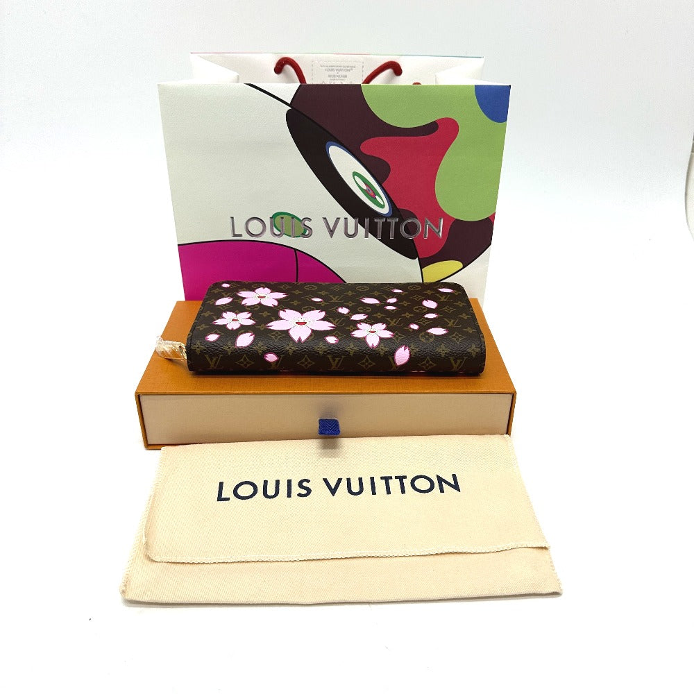 LOUIS VUITTON M13433 村上隆 モノグラム LV × TM ジッピー・ウォレット チェリーブロッサム 長財布 モノグラムキャンバス レディース ブラウン