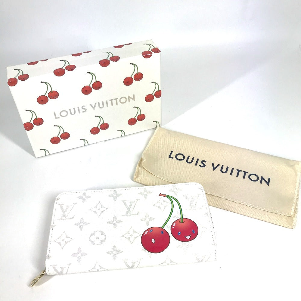 LOUIS VUITTON M14240 村上隆コラボ モノグラム LV × TM ジッピー・ウォレット ロングウォレット ラウンドファスナー 長財布 モノグラムキャンバス ユニセックス ホワイト