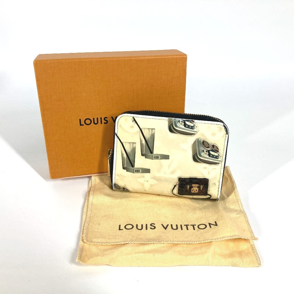 LOUIS VUITTON M50372 Nicolas Gescule Zippy Coin Purse, Round Zip Wallet, Coin Purse, Patent Leather, Women's, White