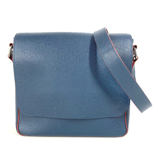 LOUIS VUITTON M30623 タイガ ロマンPM NM フラップ 斜め掛け メッセンジャーバッグ バイカラー ショルダーバッグ タイガレザー メンズ オセアン ネイビー