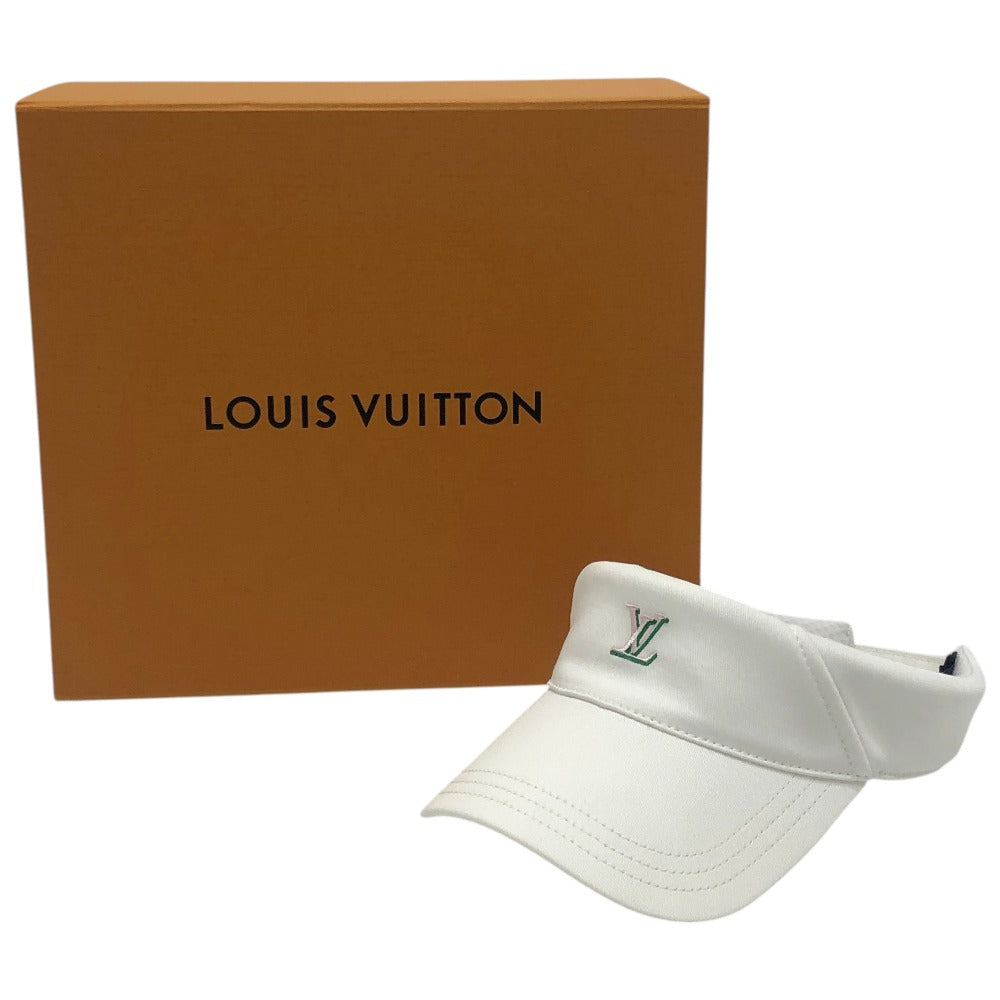LOUIS VUITTON M5204M LV リーグ・バイザー ファッション小物 帽子 ロゴ サンバイザー コットン レディース ホワイト