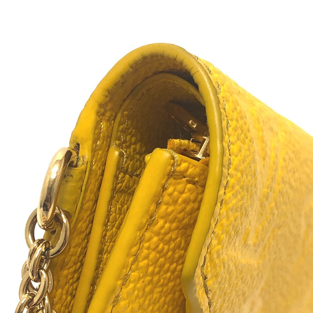 LOUIS VUITTON M14156 Portefeuille Victorine Trifold Wallet Monogram Empreinte Leather Women's Ginko Yellow Yellow