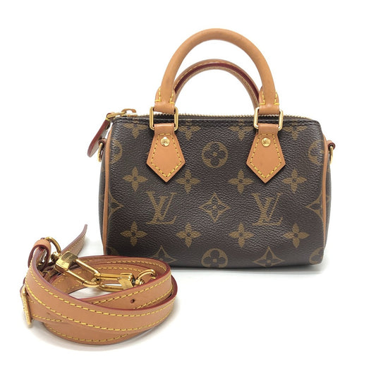 LOUIS VUITTON M81085 ナノ・スピーディ 2WAY カバン 斜め掛け ショルダーバッグ ハンドバッグ モノグラムキャンバス レディース ブラウン