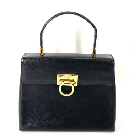 Salvatore Ferragamo AF-21 2WAY ガンチーニ カバン ショルダーバッグ ハンドバッグ レザー レディース ブラック