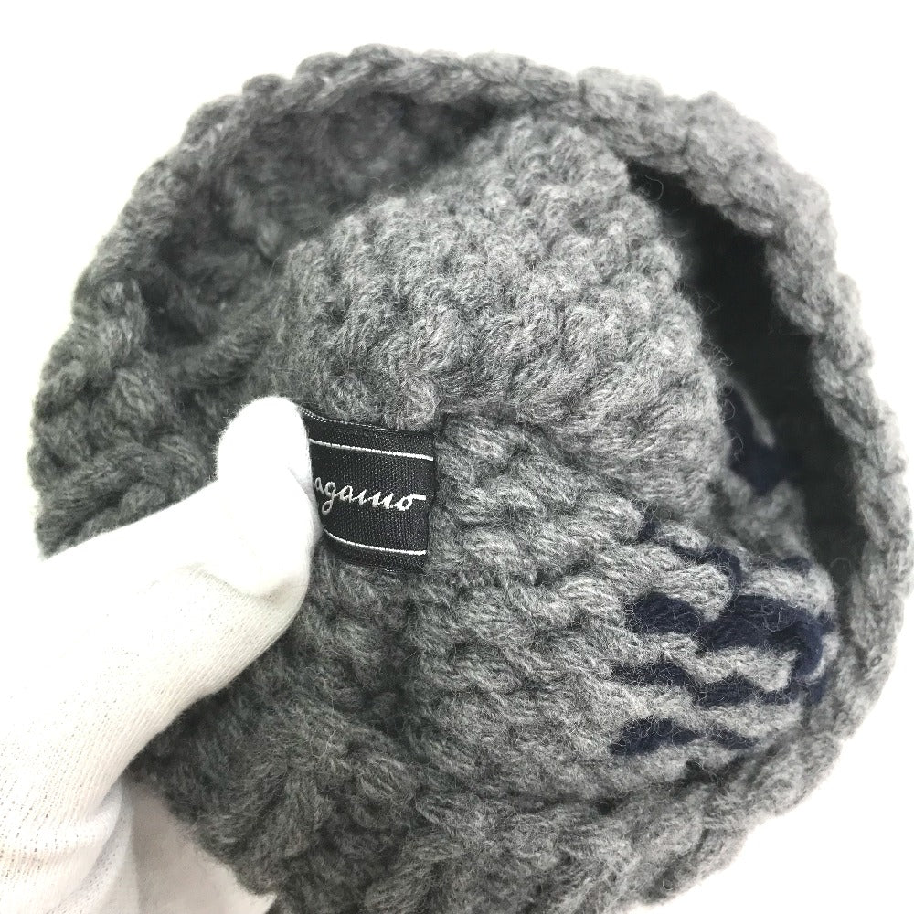 Salvatore Ferragamo ガンチーニ ビーニー 帽子 ニット帽 ニットキャップ ニット帽 ウール レディース グレー