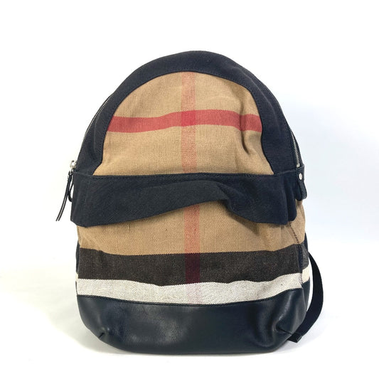 BURBERRY 3958527 バックパック メガ チェック柄 カバン リュックサック キャンバス/レザー メンズ ベージュ