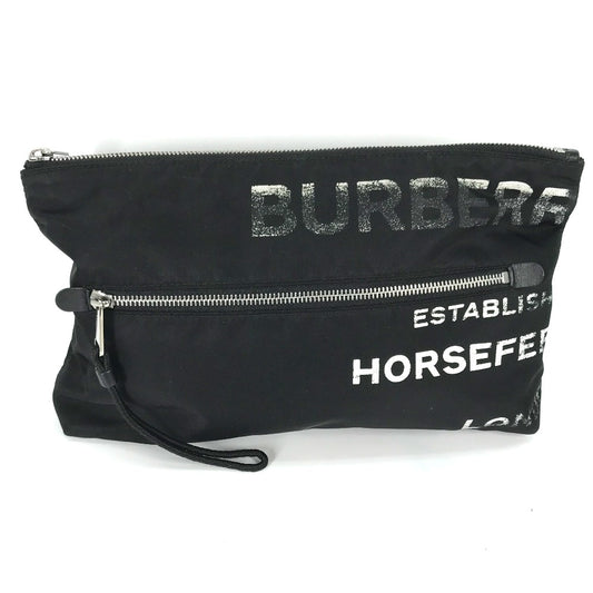 BURBERRY 8014756 ホースフェリー HORSEFERRY カバン ポーチ クラッチバッグ ナイロン メンズ ブラック
