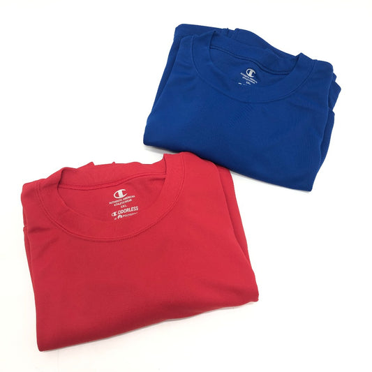Champion ロゴ ロンT 2着セット アパレル トップス スポーツウェア 長袖 ロングTシャツ ポリエステル メンズ レッド