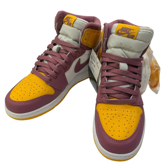 NIKE 575441-706 Air Jordan 1 Retro HIGH OG GS รองเท้าผ้าใบหุ้มข้อสูง สตรี สีเหลือง ผลิตจากเส้นใยเคมี/หนังสังเคราะห์