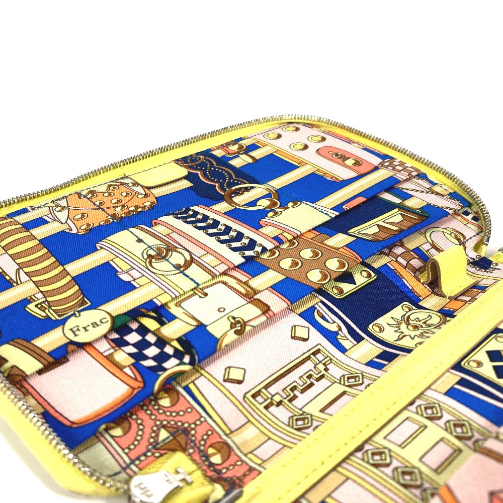 HERMES アジェンダシップ システム手帳 ステーショナリー ラウンドファスナー 手帳カバー レザー ユニセックス イエロー