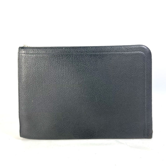 HERMES L字ファスナー ジップタブレット パソコンケース カバン クラッチバッグ レザー メンズ グレー