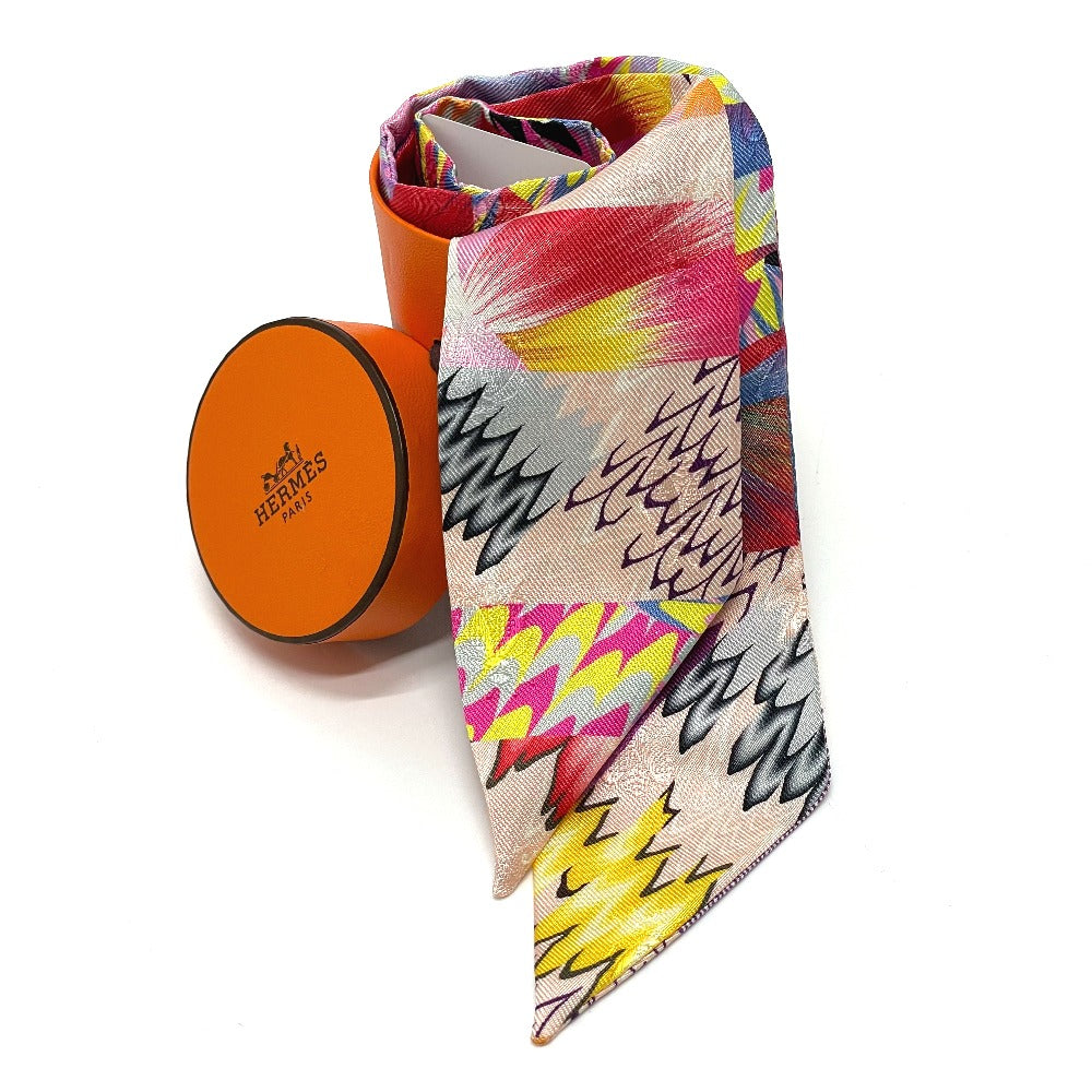 HERMES 2022 Limited Edition Kyoto Marble Twilly Bag Accessory Scarf 100% Silk Women's Multicolor