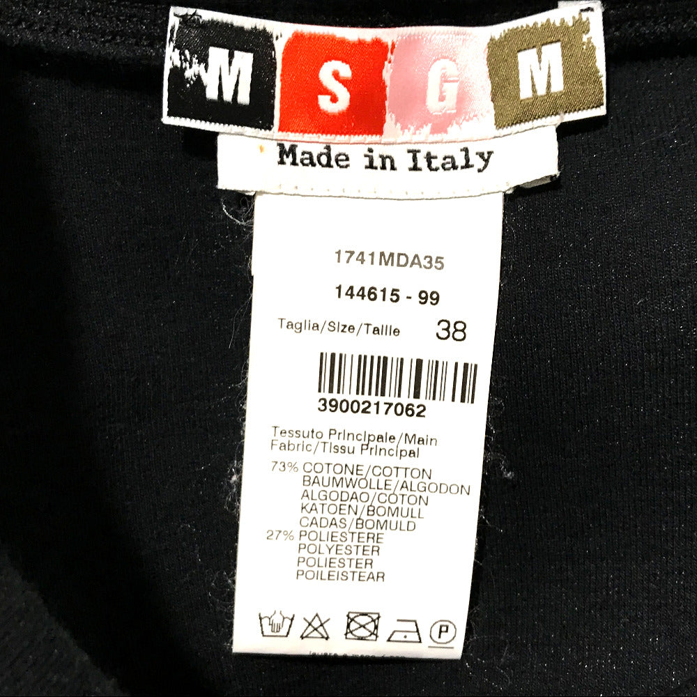 MSGM 1741MDA35 Lip Motif Sweat Dress, Cotton, Women's, Black/Navy, Tag Included