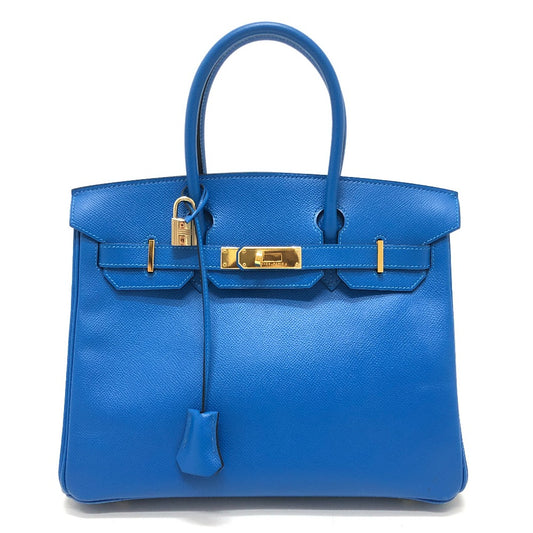 HERMES Birkin30 Birkin 30 GoldHardware Bag Hand Bag Epsom Blue Hydra (estimated) blue Used