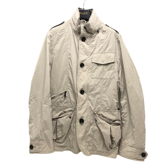MooRER ジップアップ ジャケット 上着 ジャケット ナイロン メンズ グレーベージュ グレー