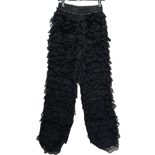 BIBIY. B31-PT046BKF Mimi Lace Pants กางเกงแฟชั่น กางเกงขาบาน กางเกงโพลีเอสเตอร์ สตรี สีดำ