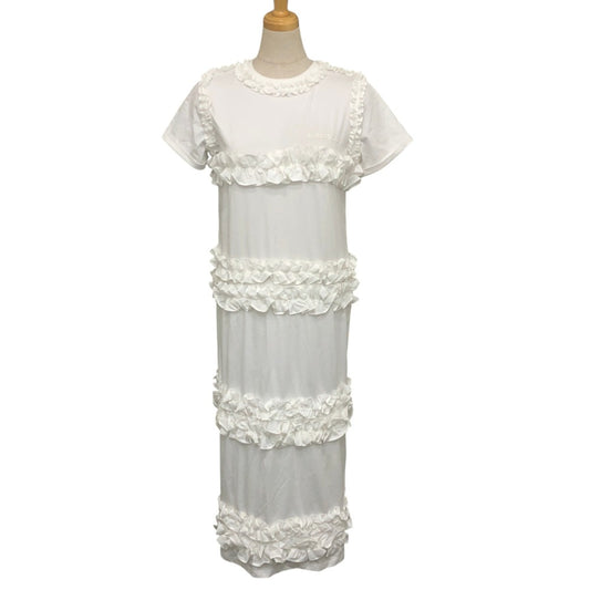 BIBIY. B61-OP158WHF Frill design IRIS RUFFLE DRESS Short-sleeved apparel Dress cotton White Used
