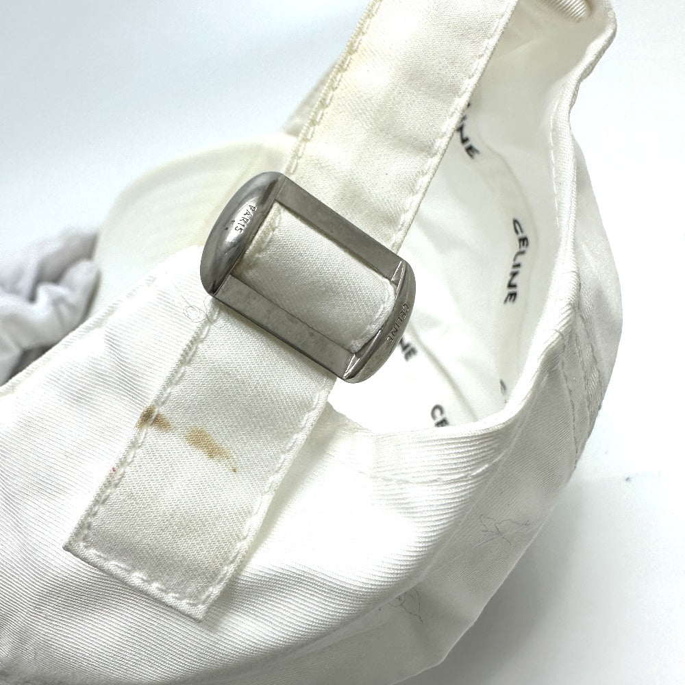 CELINE 2AUS9969P Embroidered Baseball Cap, Cotton, Women's, White