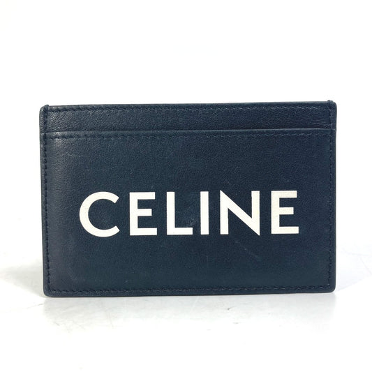 CELINE Card Holder, Logo, Pass Case, Business Card Holder, Leather, Black, Men's