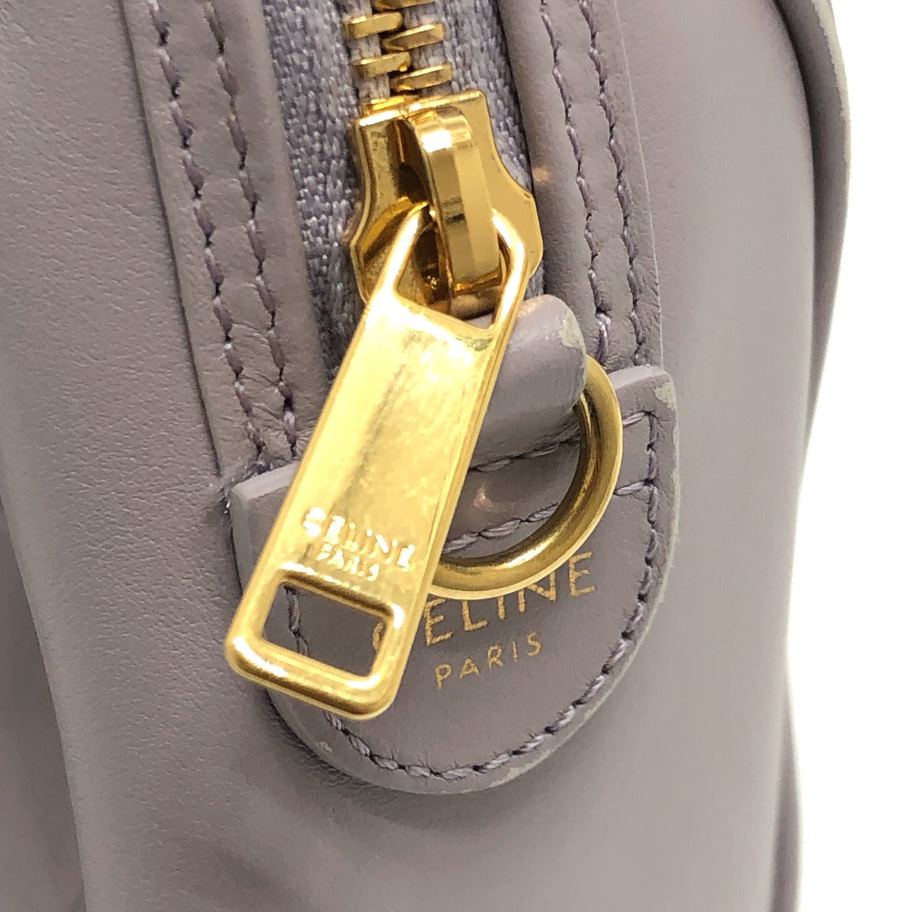 CELINE Triomphe 2-Way Handbag, Shoulder Bag, Mini Boston Bag, Leather, Women's, Purple