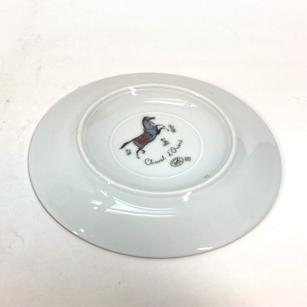 HERMES Cheval Durian coffee cup and saucer set (pair) in multicolor.