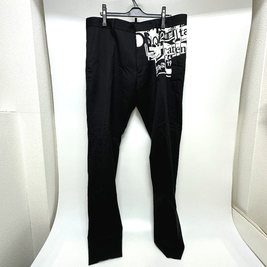 DSQUARED2 S74KB0236 パンクプリント ストレッチ アパレル パンツ ポリエステル メンズ ブラック