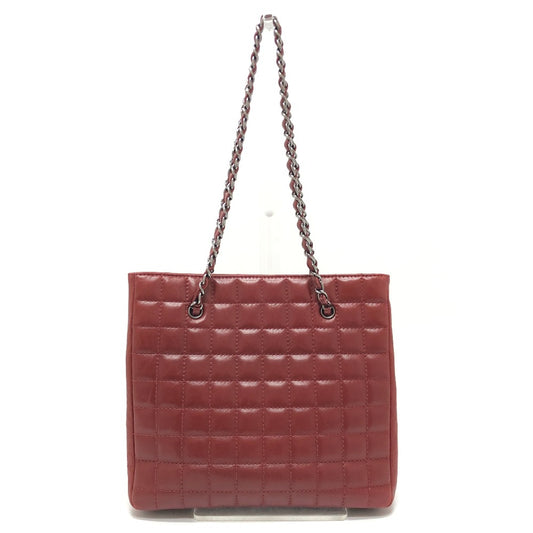 CHANEL チョコバー 2.55 カバン チェーン ショルダーバッグ 肩掛け トートバッグ ラムスキン レディース レッド