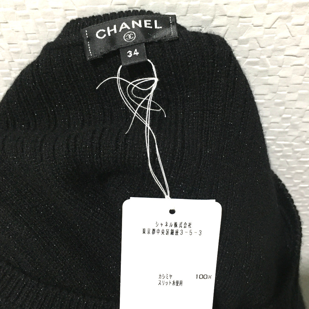 CHANEL Cashmere Knit Dress, Size 18, Women's, Black