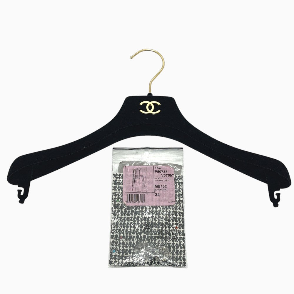 CHANEL P50738 Tweed Bijoux Flower Buttons Apparel, collarless, sequined outerwear Jacket tweed gray Used